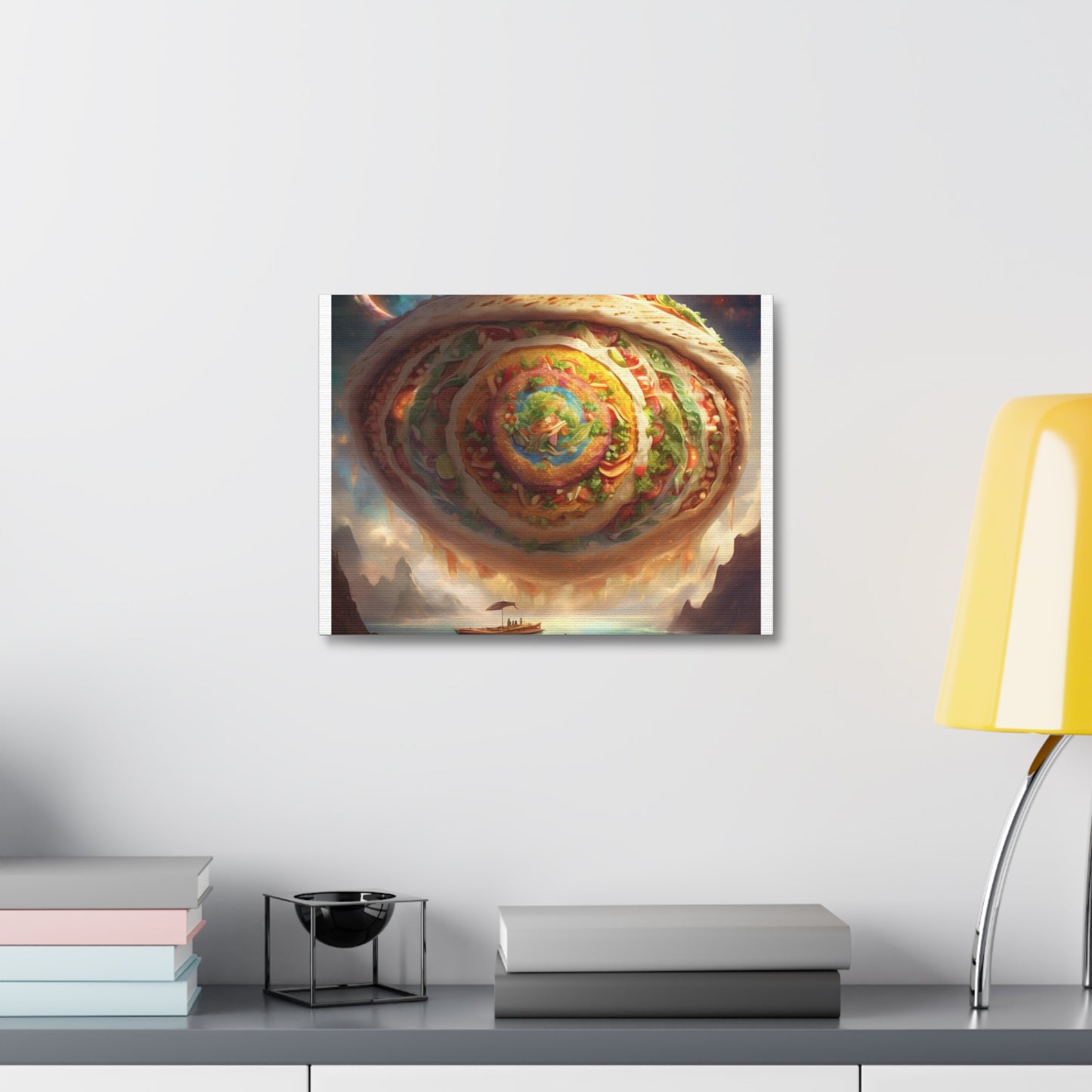 Cosmic Taco Portal Surreal Food Fantasy Art Canvas
