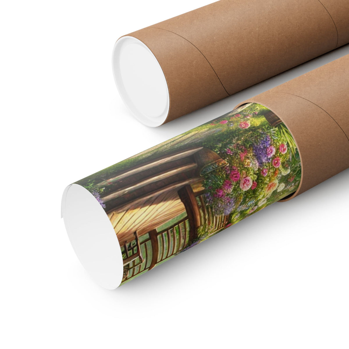Sunlit Rose Gazebo Cottage Garden Wall Art Poster