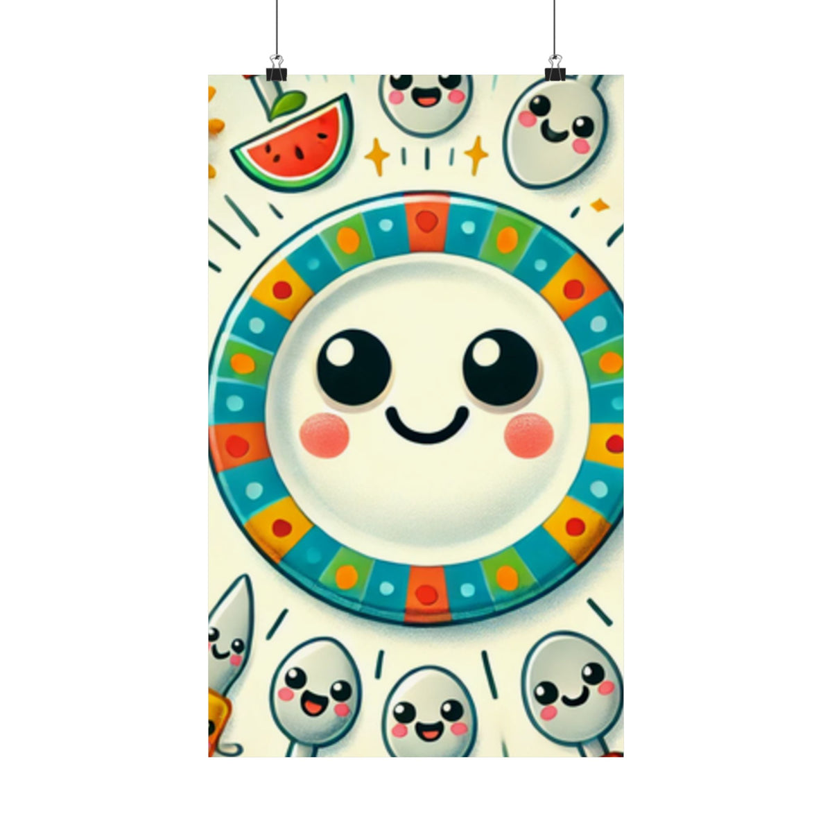 Happy Little Kitchen Club Kawaii Food Poster Kitchen Wall Art Decor