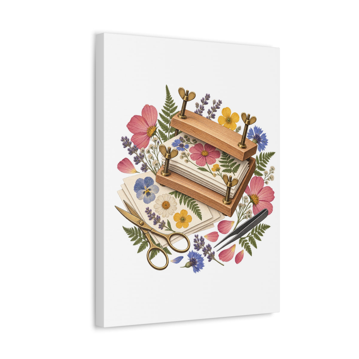 Botanical Flower Press Workshop Canvas