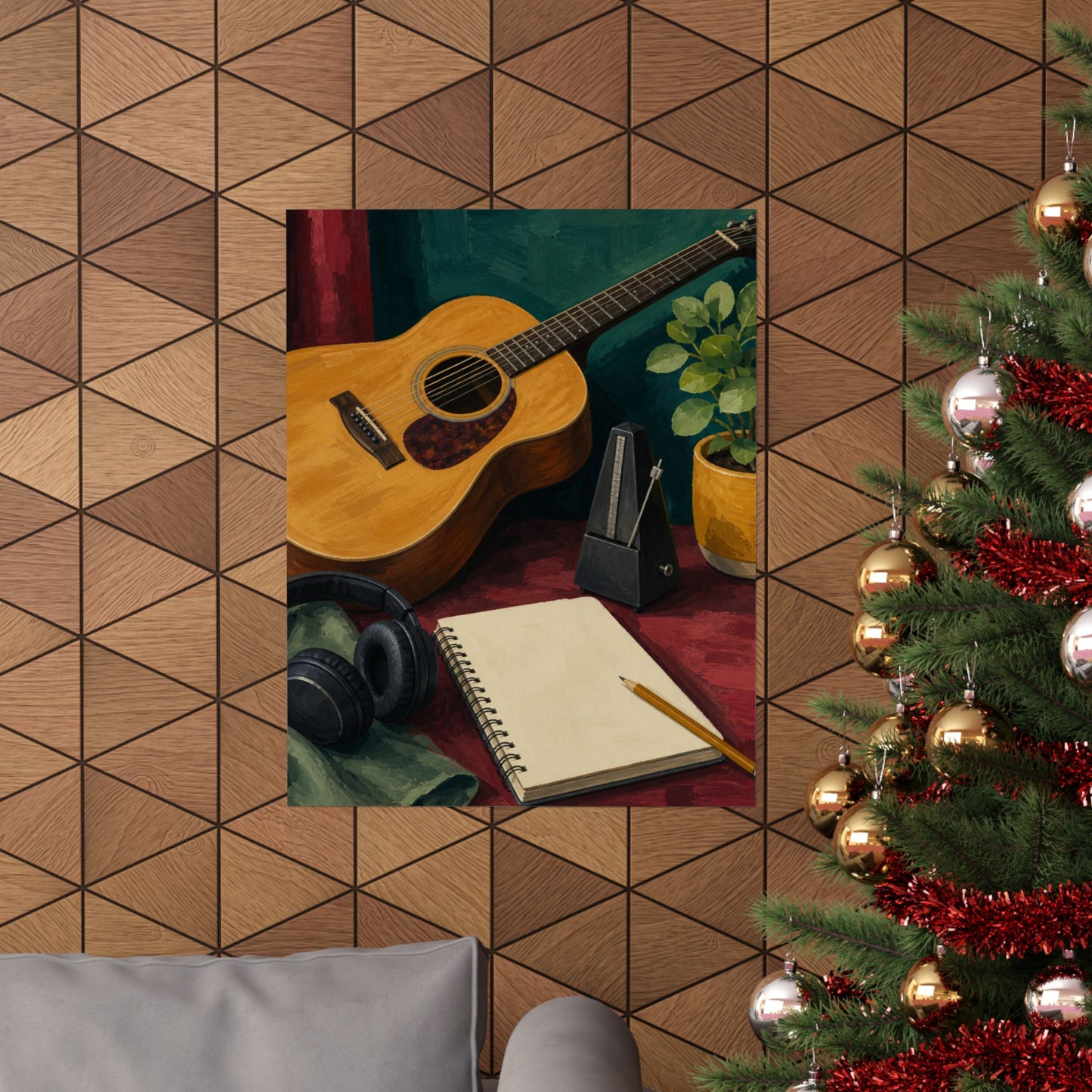 Cozy Acoustic Music Practice Art Poster