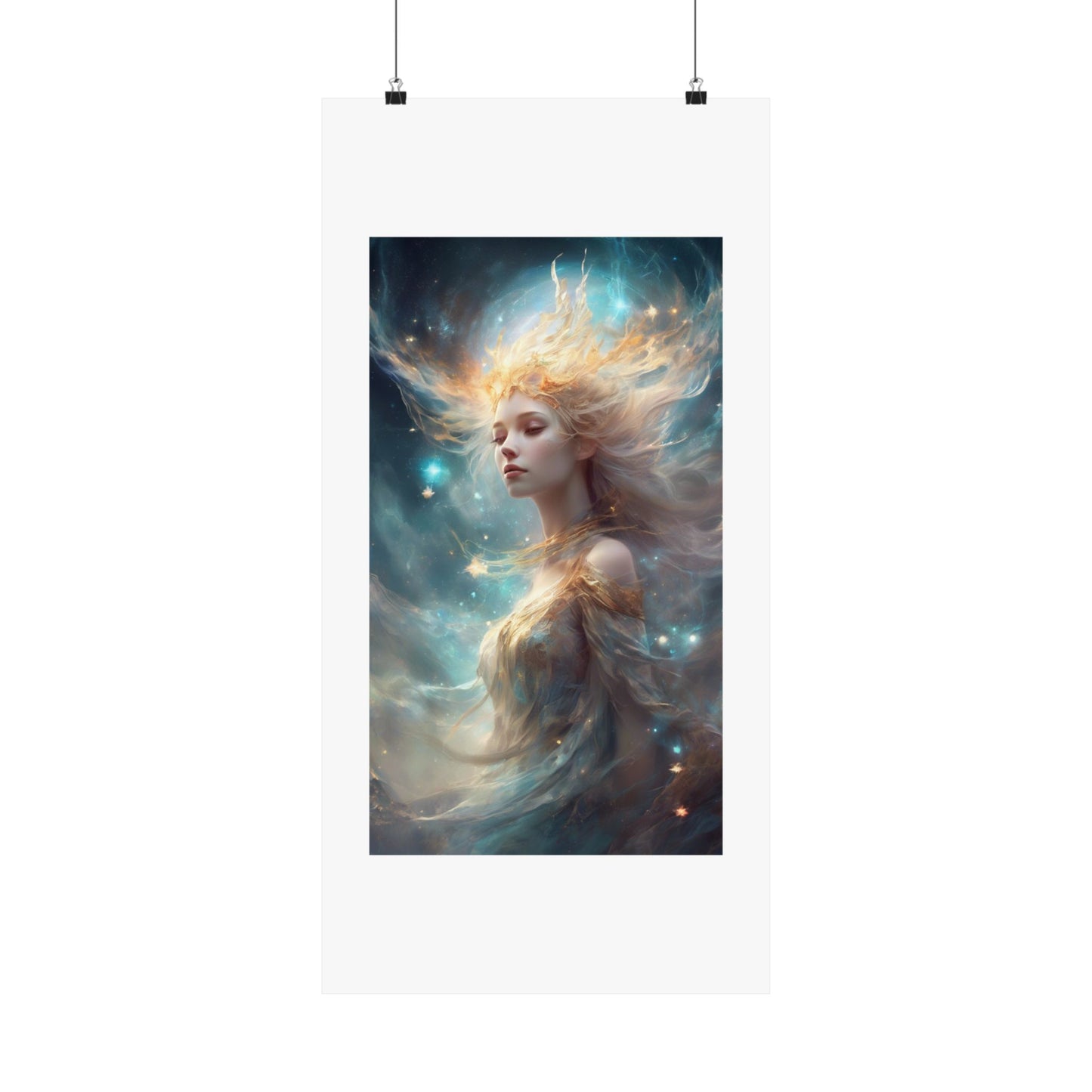 Solar Celestial Spirit Fantasy Portrait Poster
