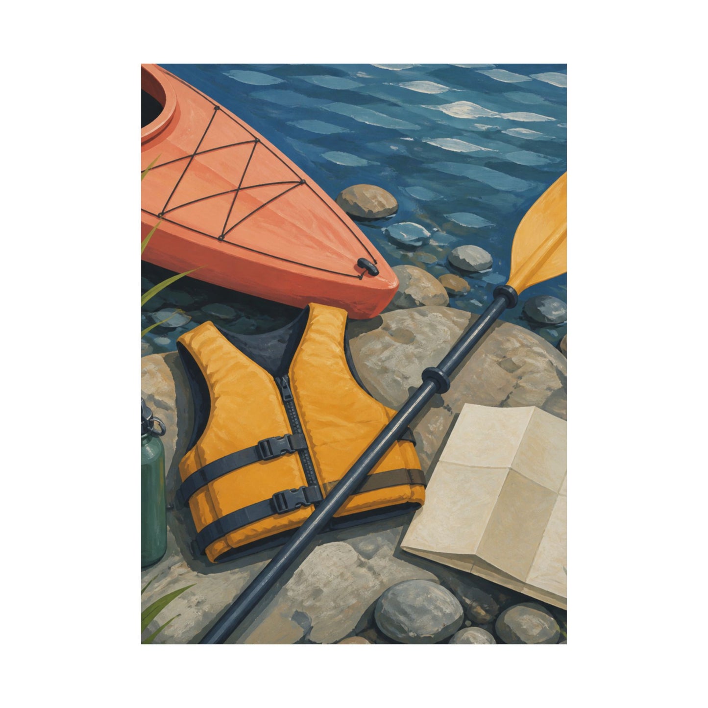 Calm Kayaking Adventure Art Poster