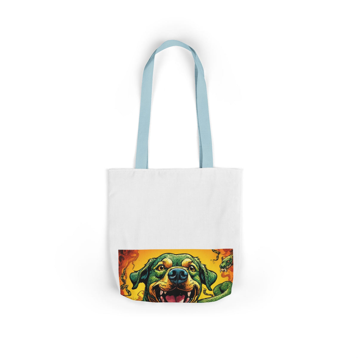 Surreal Serpent Hound Dark Fantasy Canvas Tote Bag
