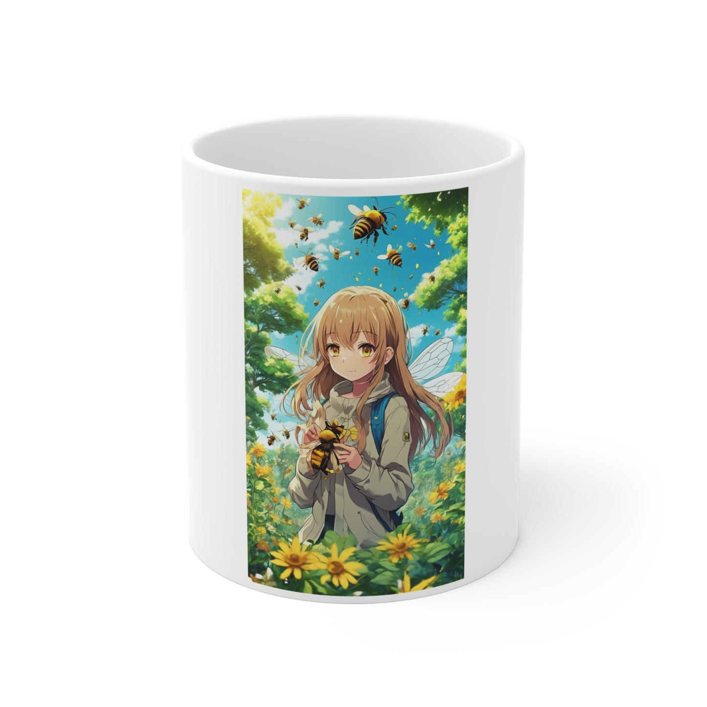 Bee Fairy Garden Anime Nature Art Coffee Mug