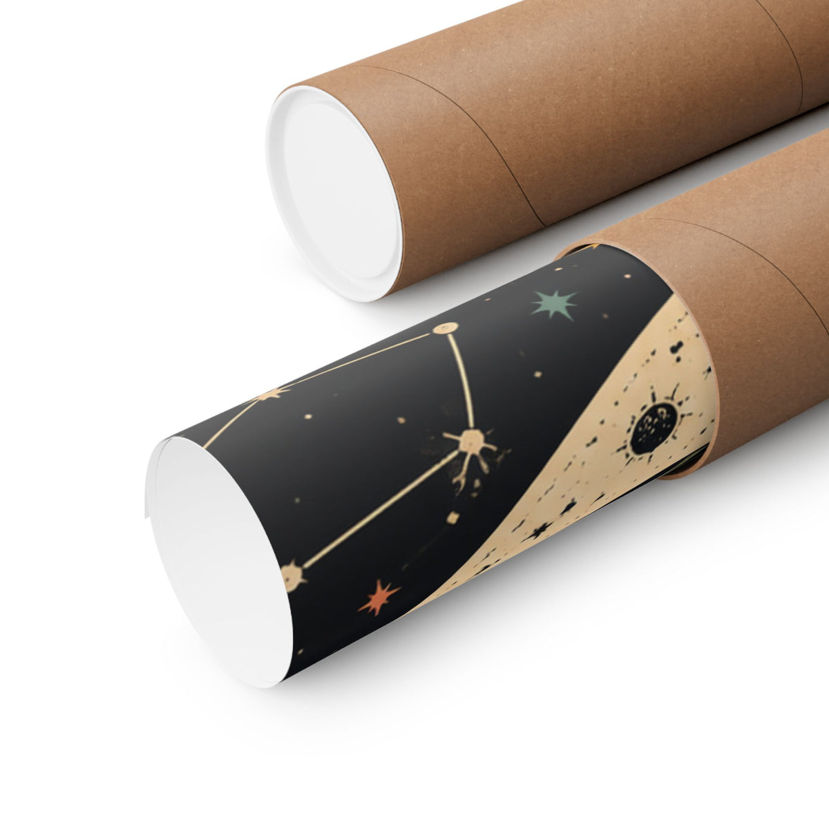 Celestial Wildflower Crescent Moon Botanical Art Poster