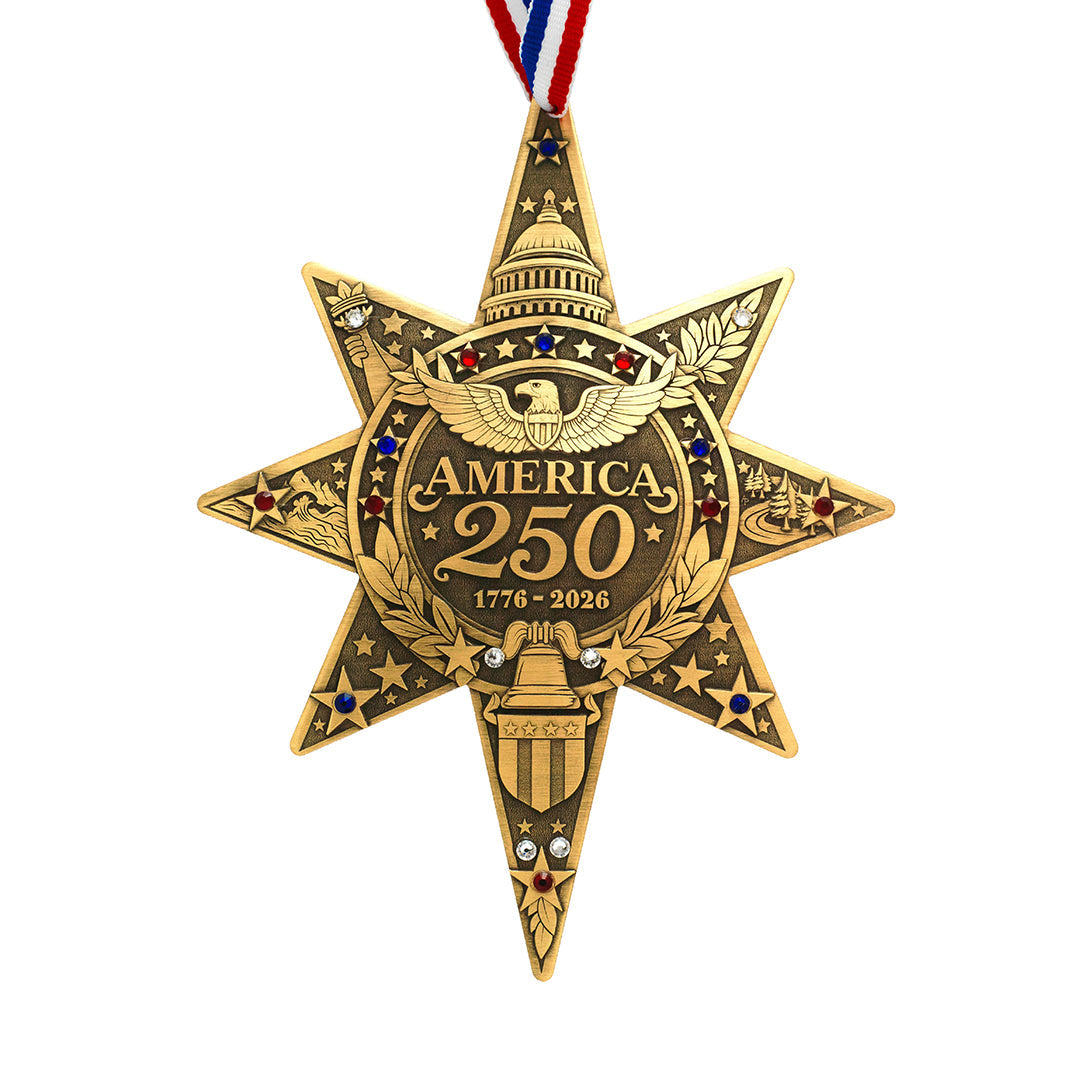 America250 Sea to Shining Sea Commemorative Ornament (Bronze and Crystals)