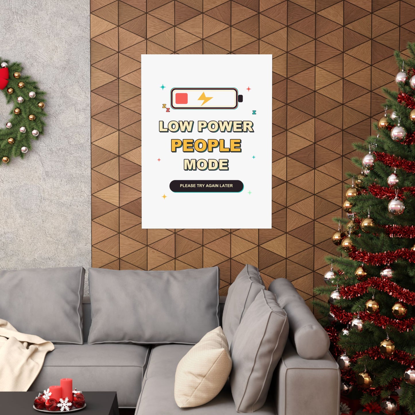 Low Power People Mode Funny Introvert Social Battery Poster