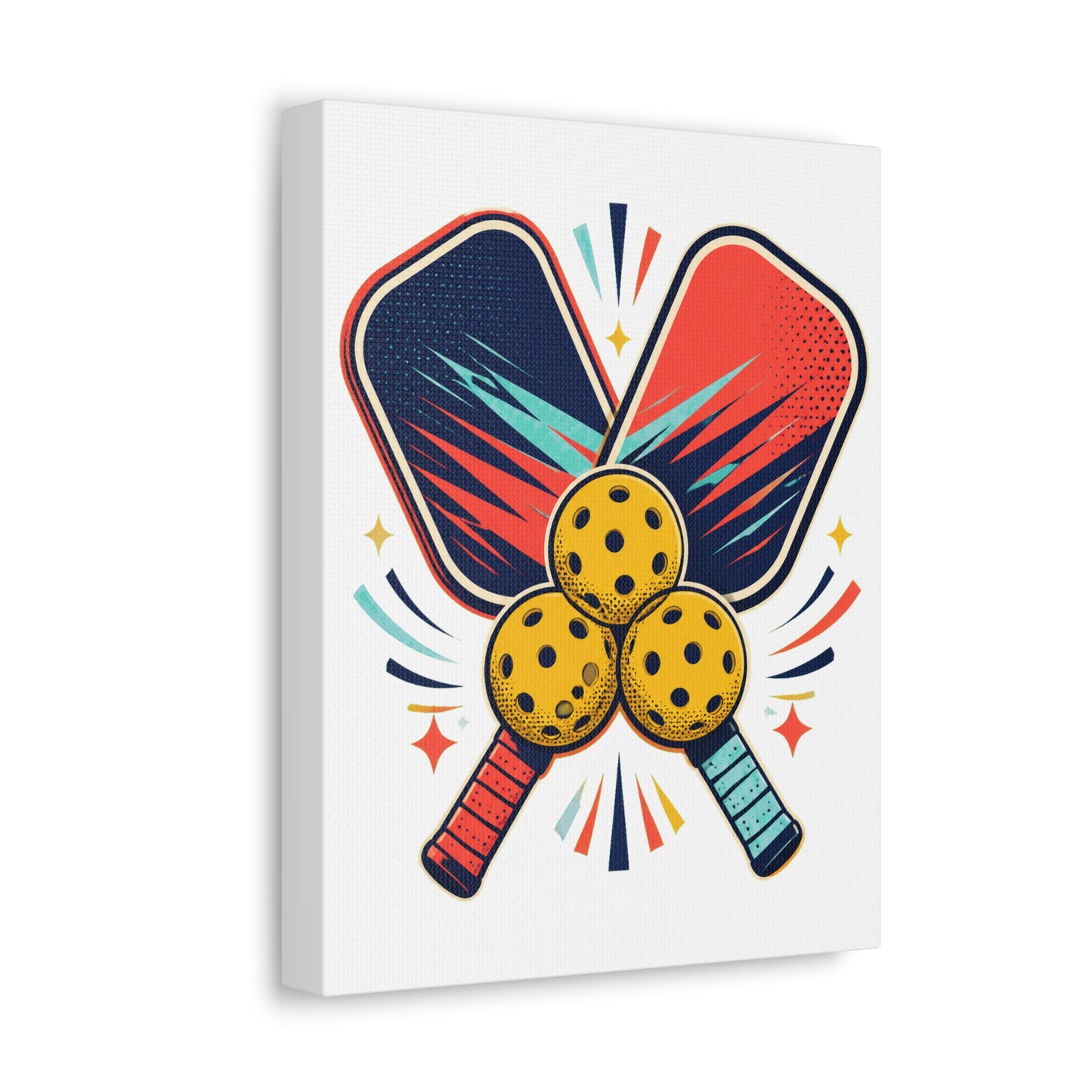 Retro Pickleball Paddles Recreational Sports Canvas Art