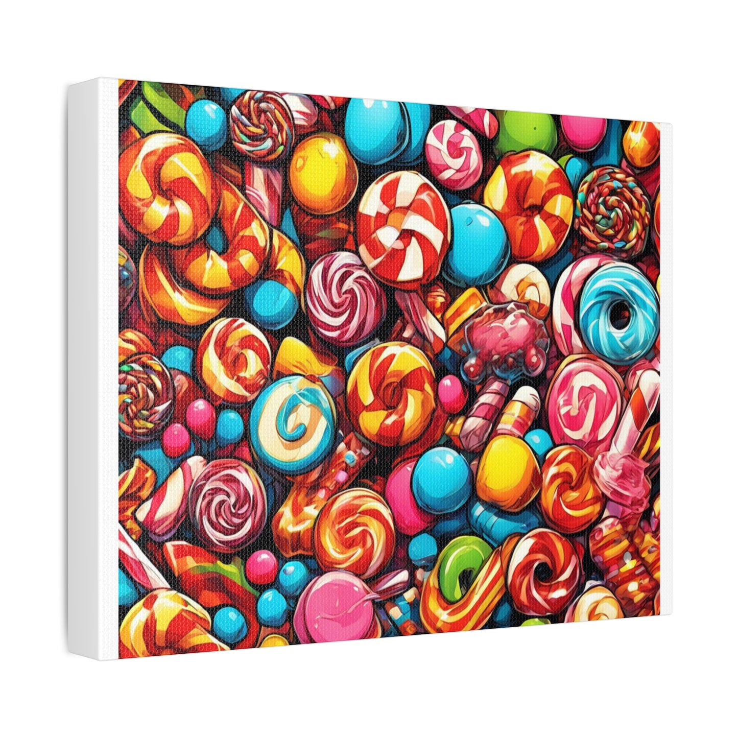 Colorful Candy and Lollipop Pattern Canvas
