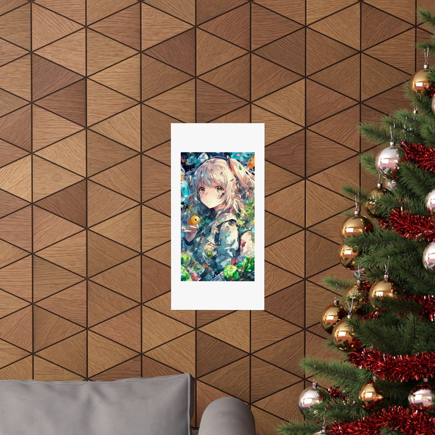 Crystal Bottle Anime Portrait Colorful Wall Poster