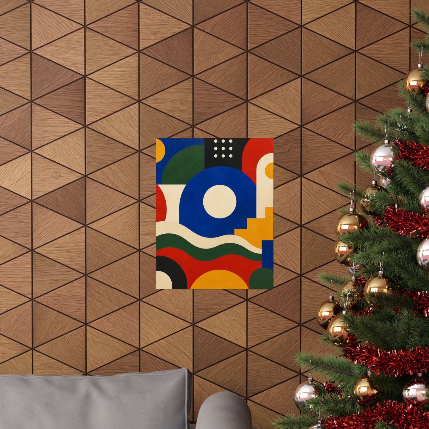 Bold Geometric Balance Abstract Art Poster