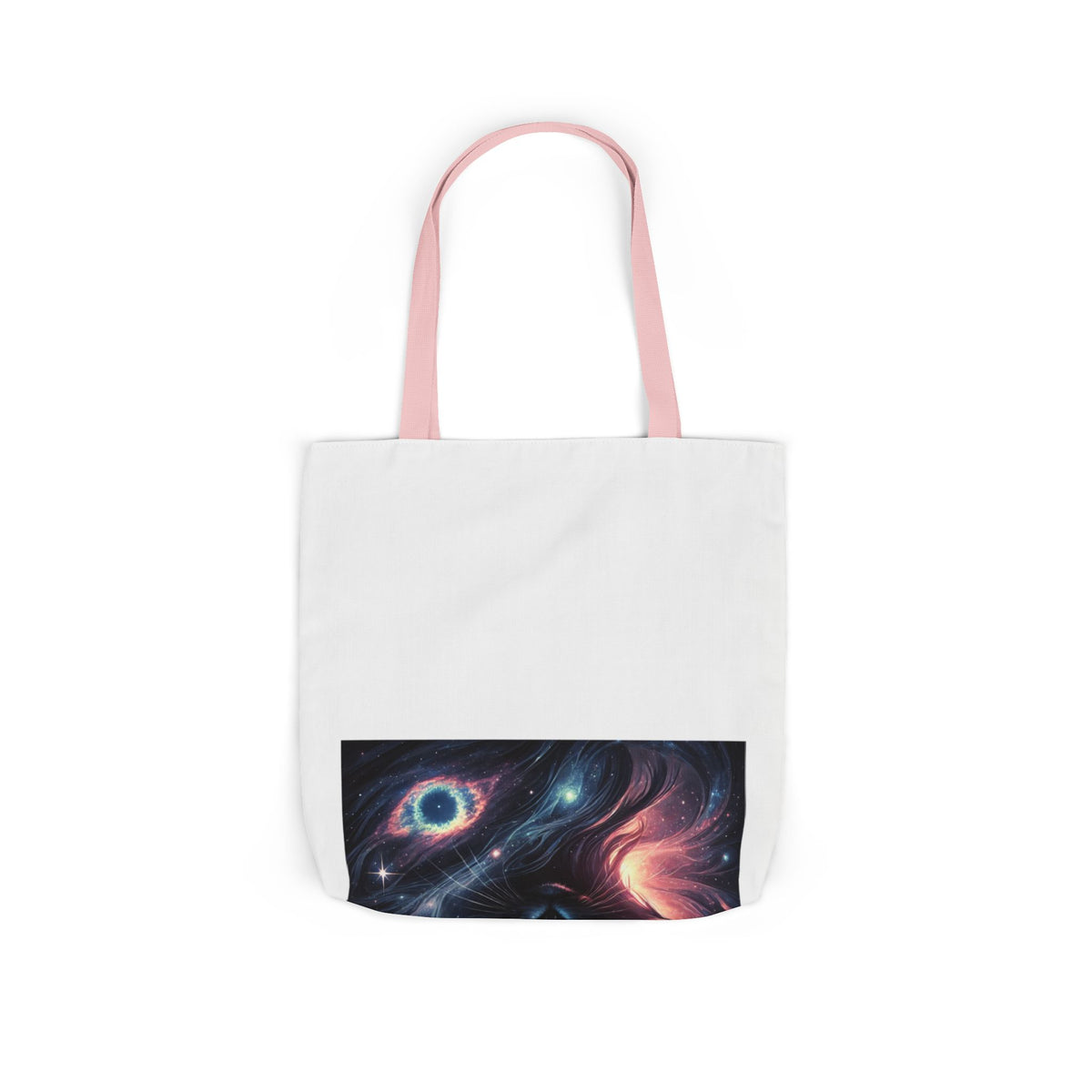 Cosmic Black Cat Galaxy Celestial Canvas Tote Bag