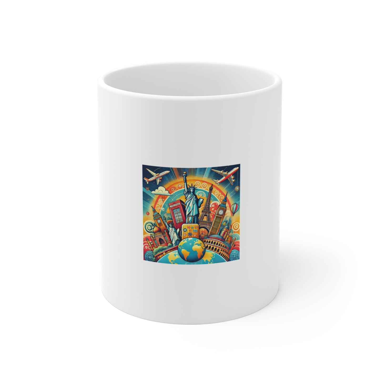 Global Landmark Adventure Collage Wanderlust Coffee Mug