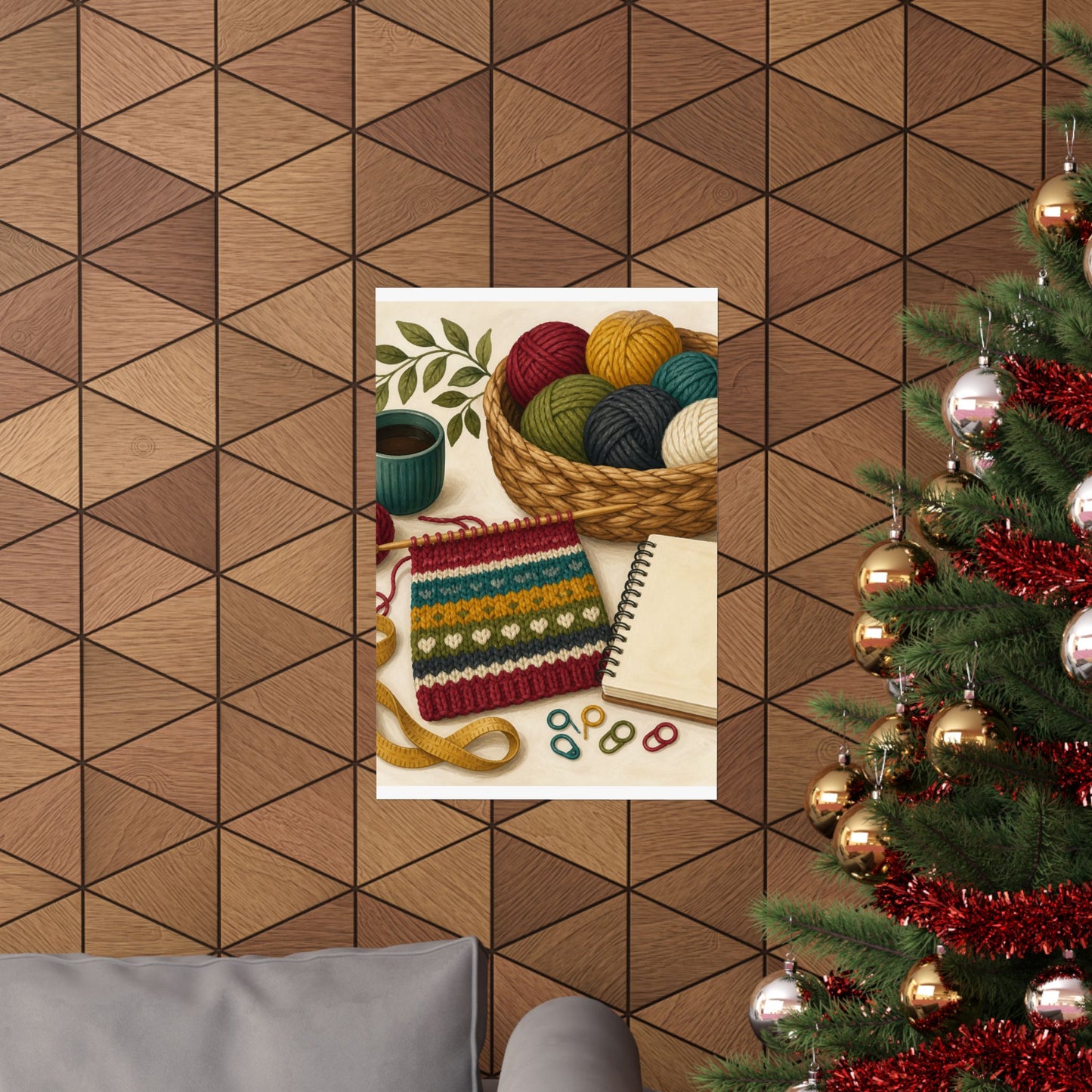 Cozy Knitting and Yarn Hobby Art Poster