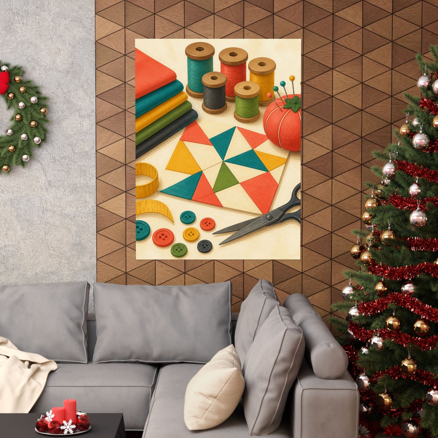 Colorful Sewing and Quilting Hobby Poster