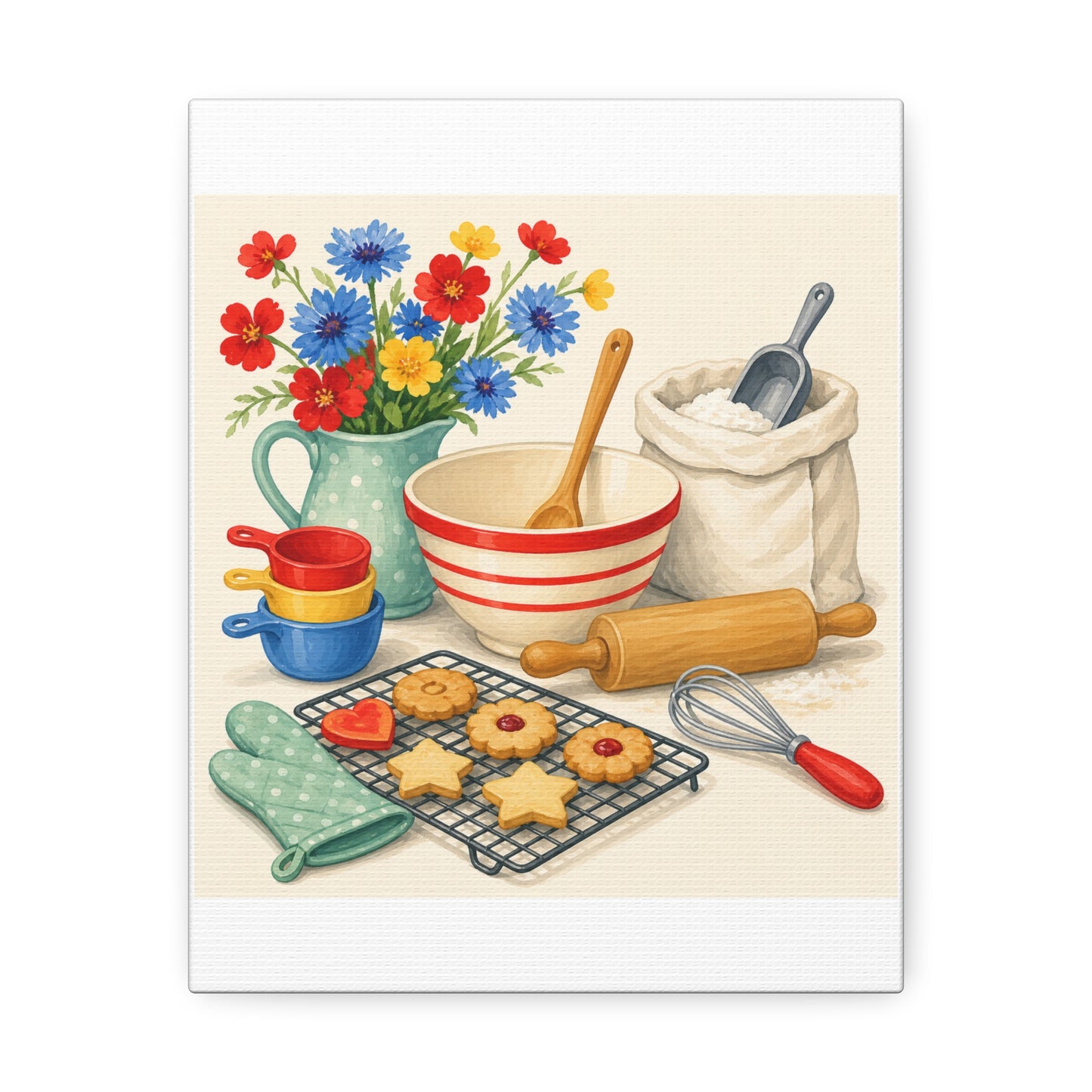 Cheerful Home Baking Hobby Canvas Art