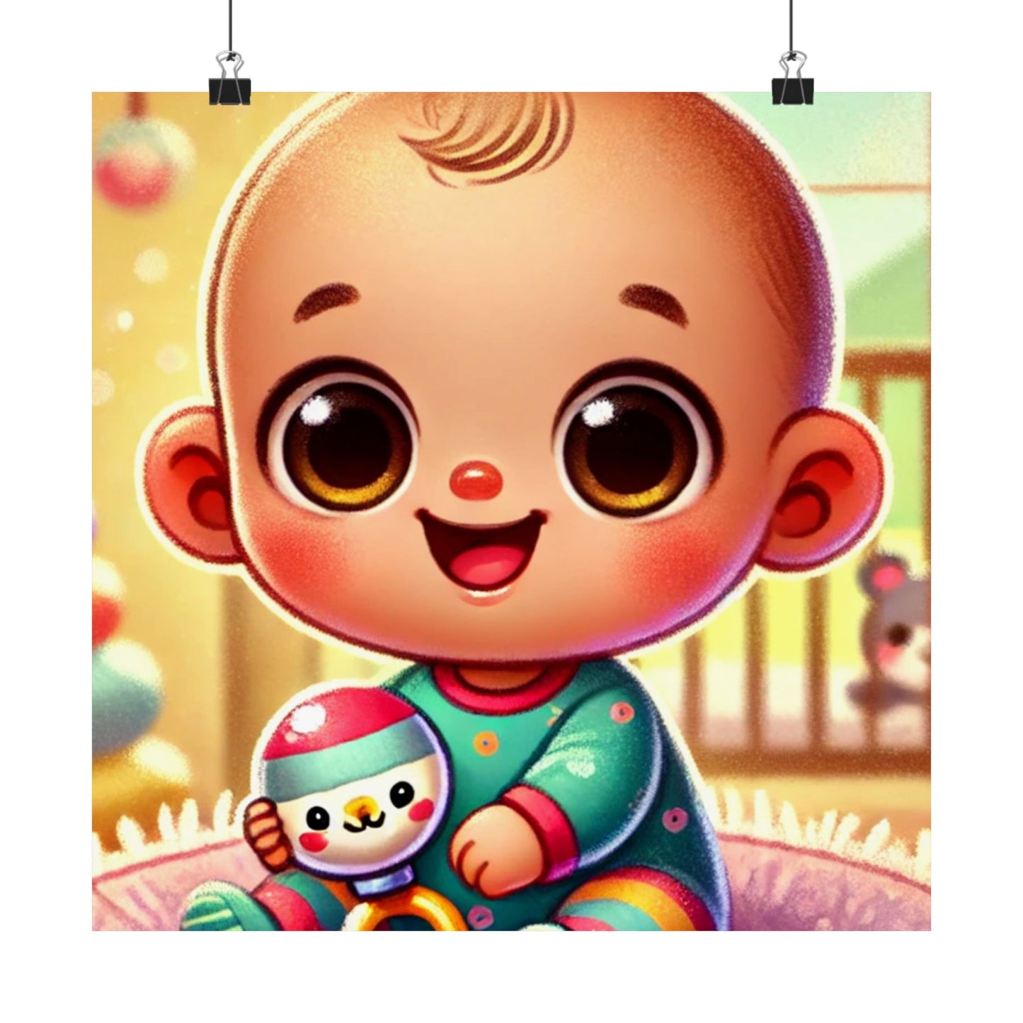 Cheerful Baby Nursery Playroom Art Poster