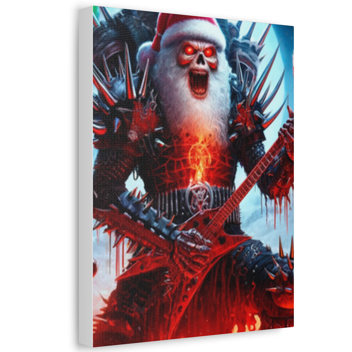 Heavy Metal Santa Holiday Concert Dark Holiday Canvas Art