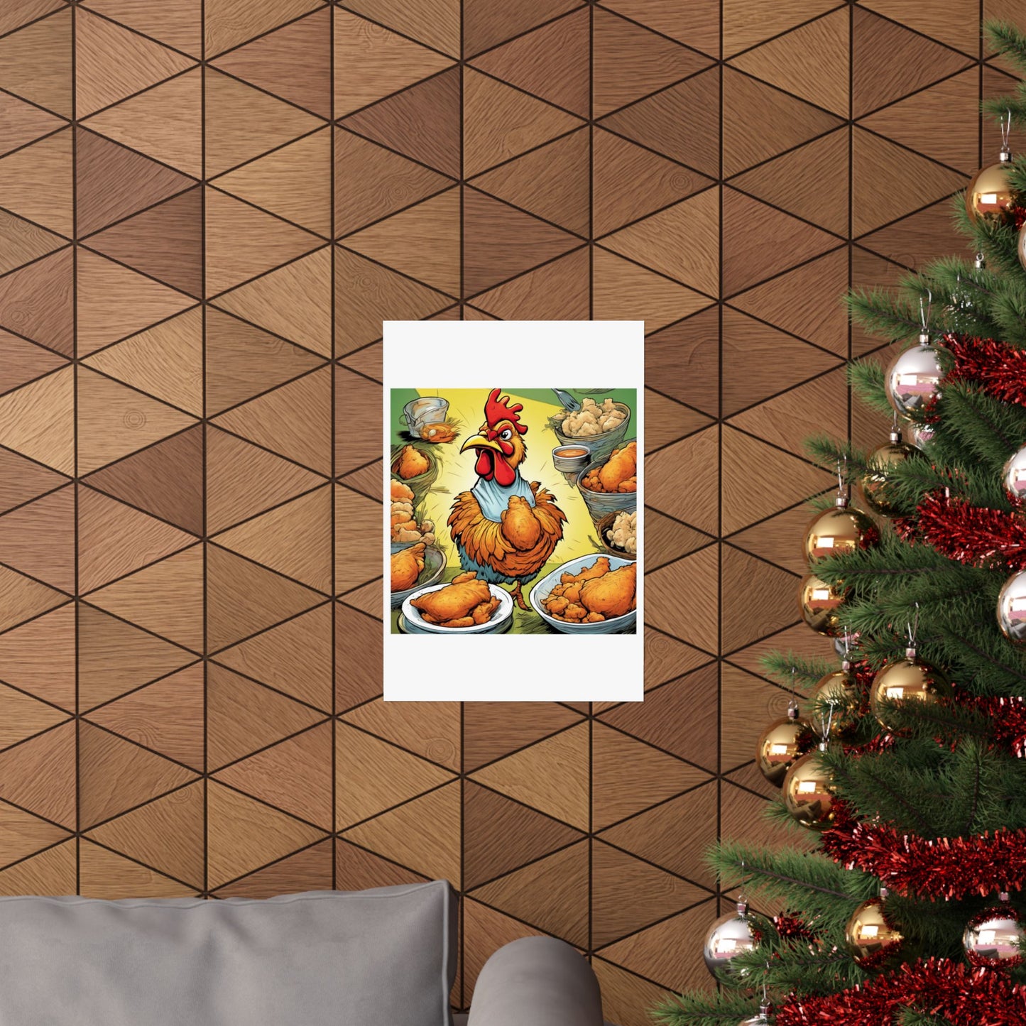 Funny Chicken Fried Food Comfort Food Art Poster