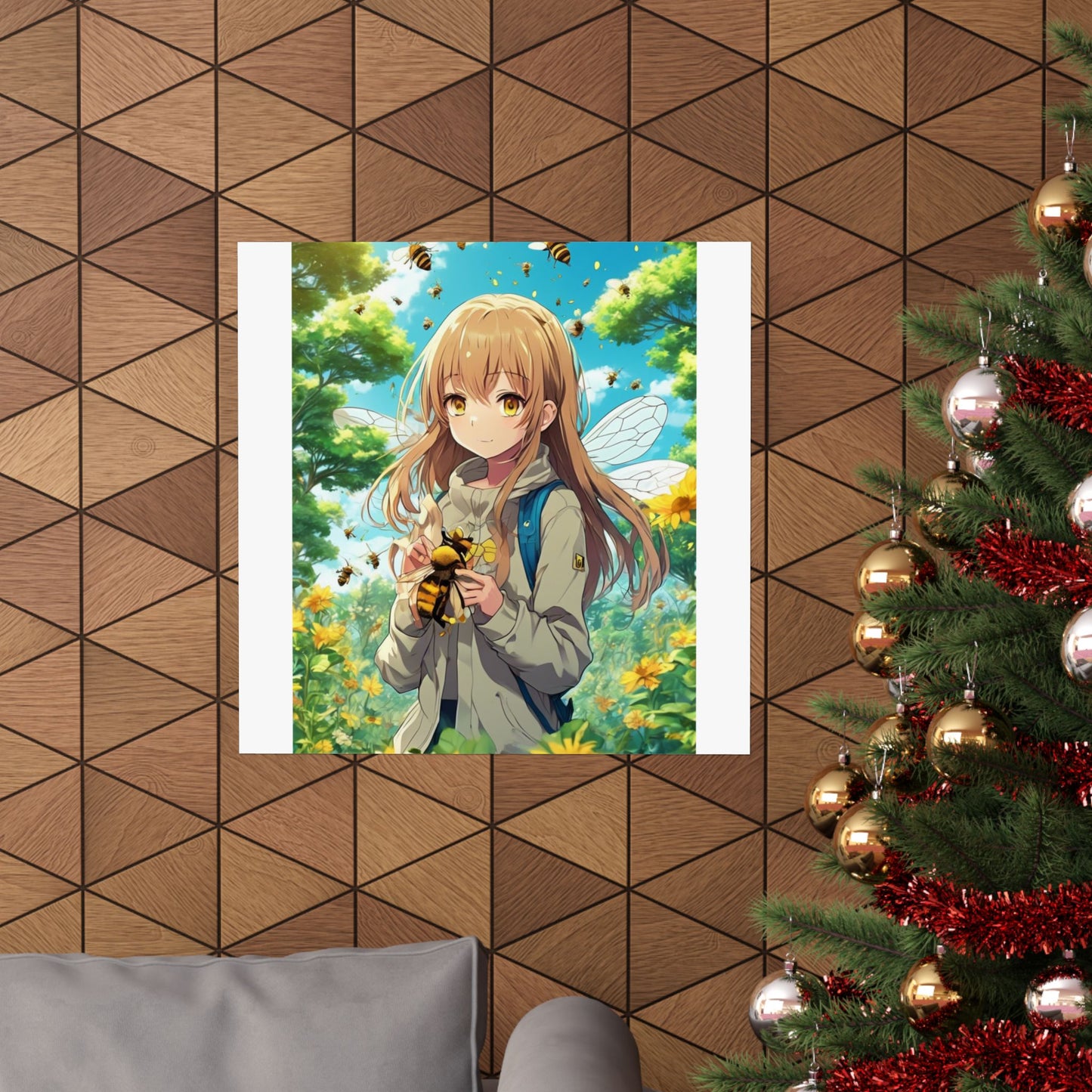 Bee Fairy Garden Anime Nature Art Poster