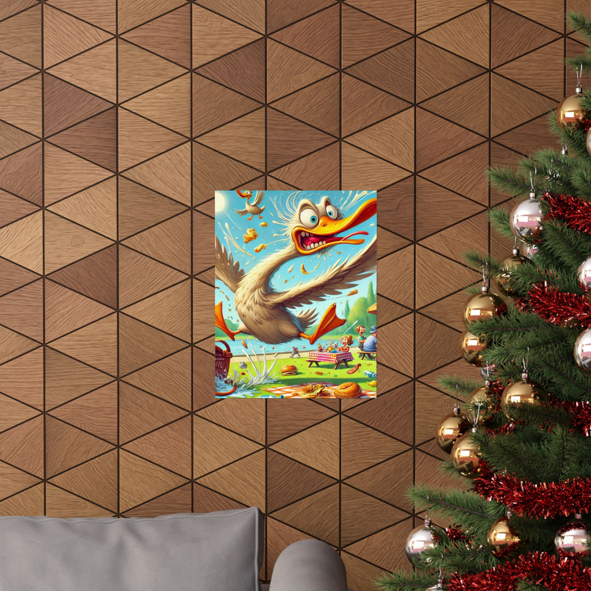 Chaotic Picnic Duck Funny Summer Wall Art Poster