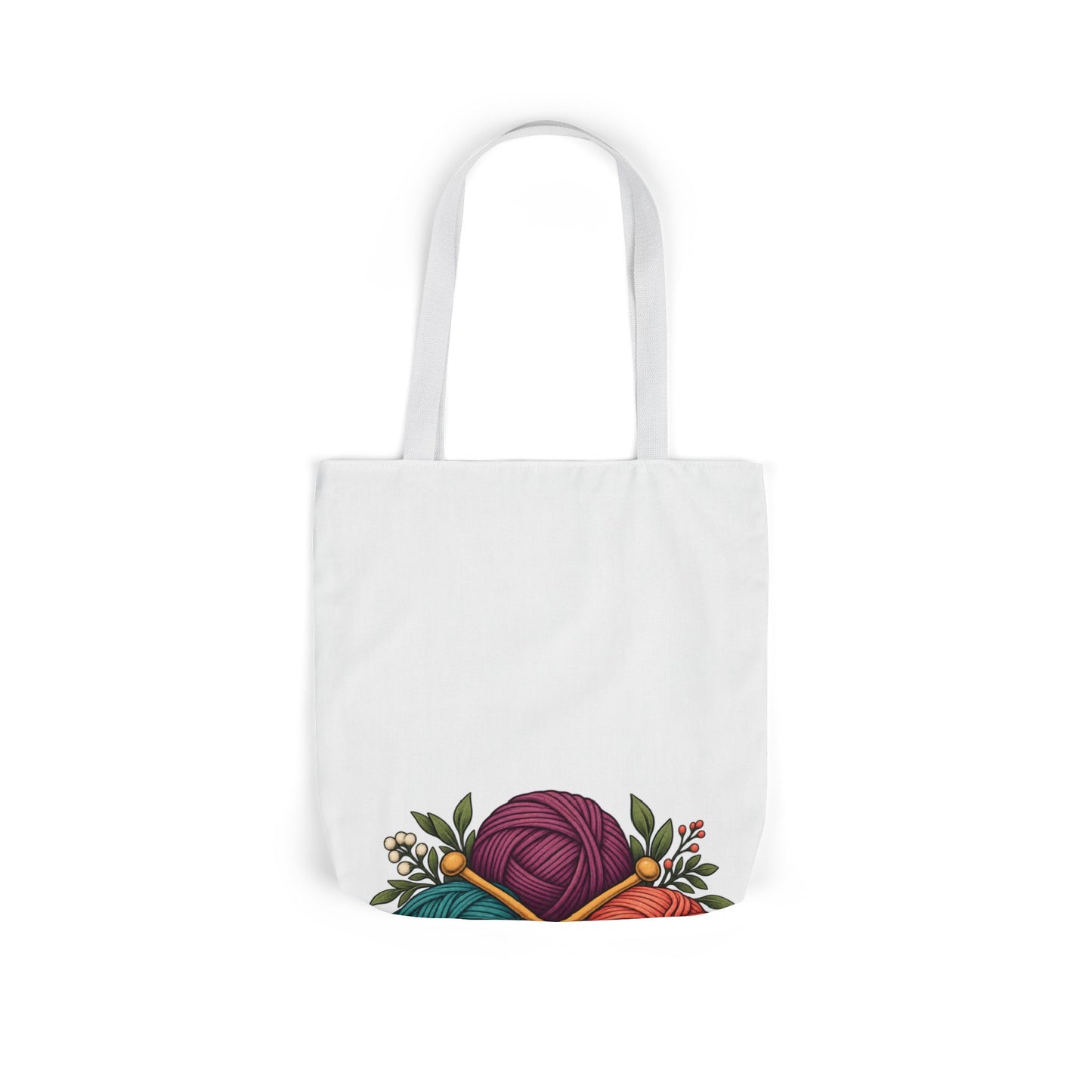 Retro Yarn and Knitting Botanical Art Tote Bag