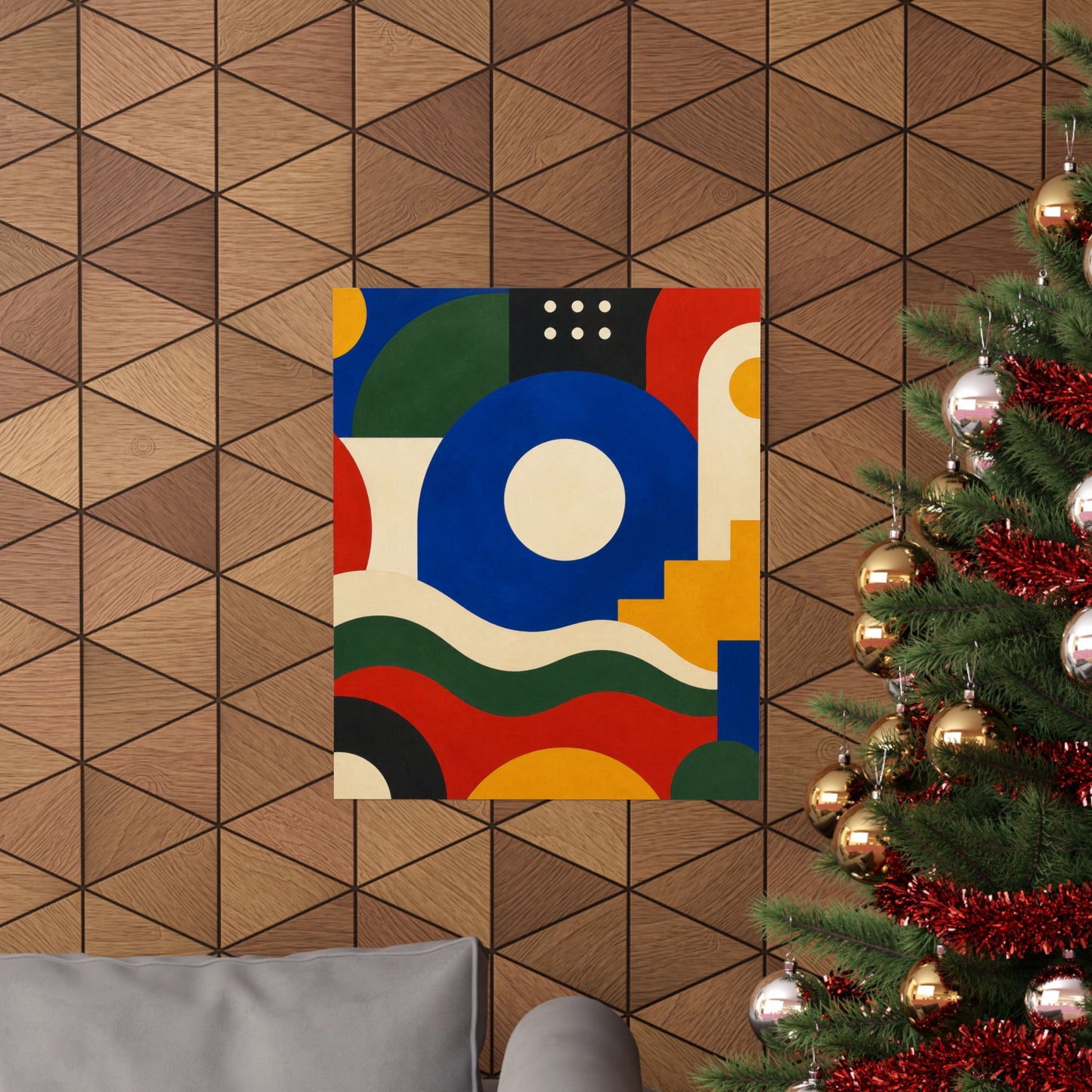 Bold Geometric Balance Abstract Art Poster
