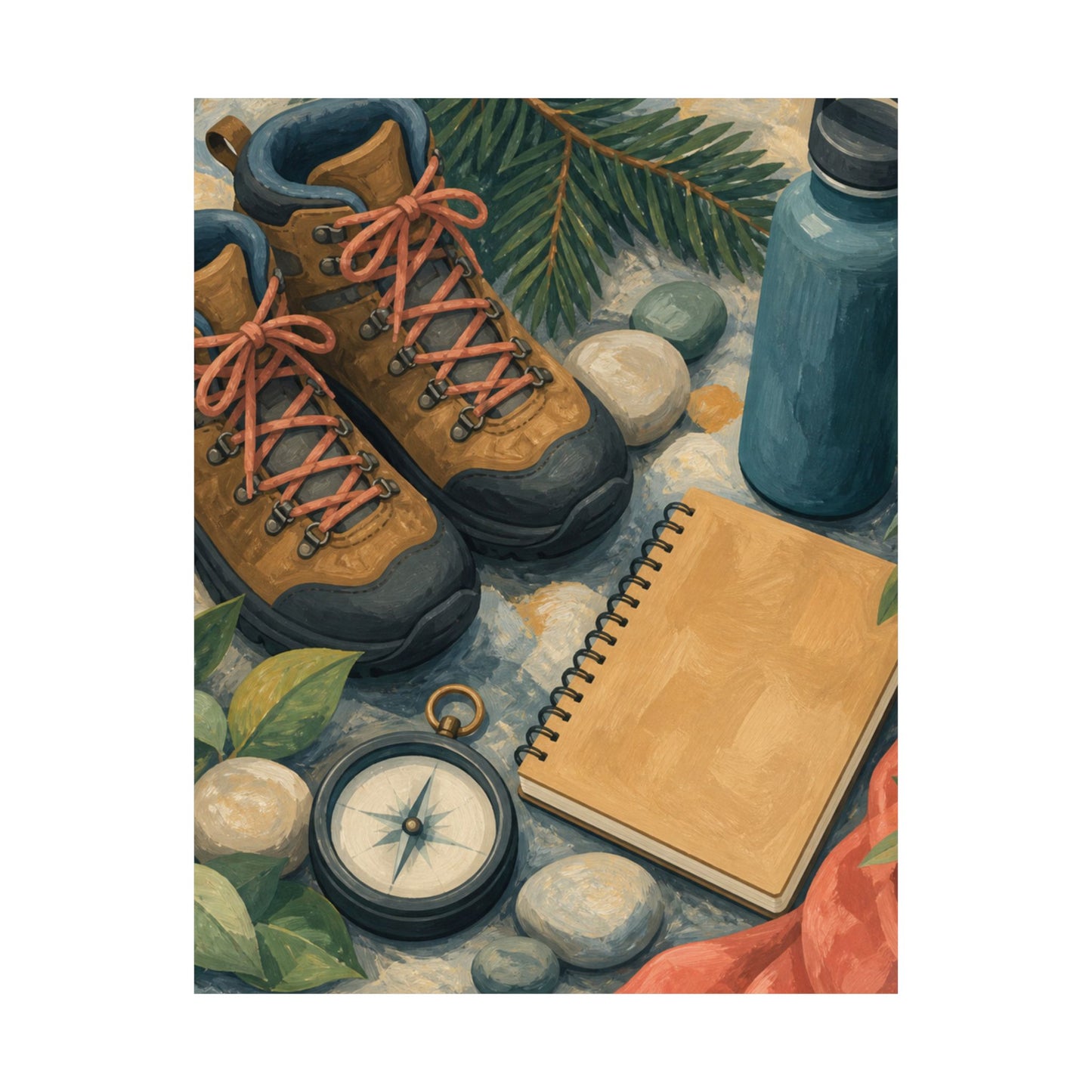 Quiet Hiking Trail Gear Art Poster