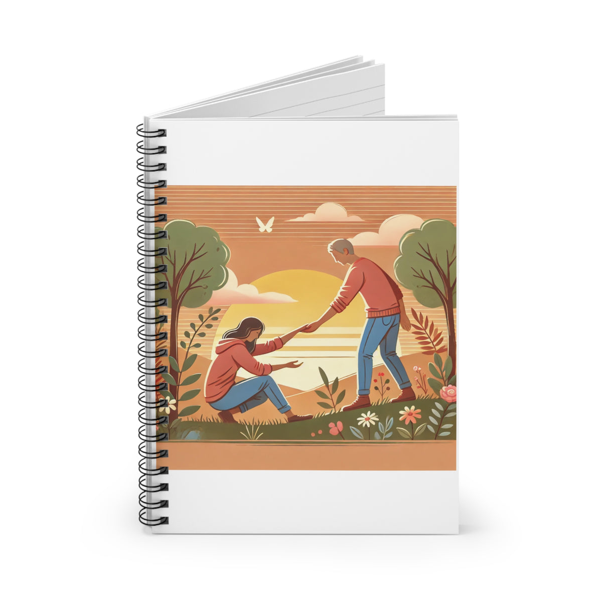Helping Hands Sunset Garden Spiral Notebook