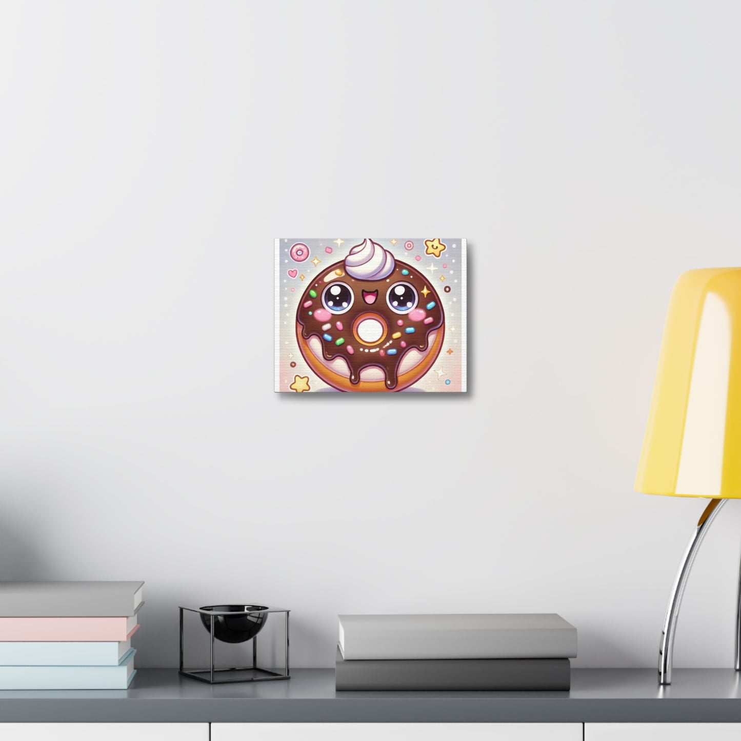Kawaii Chocolate Donut Cute Dessert Canvas Wall Art