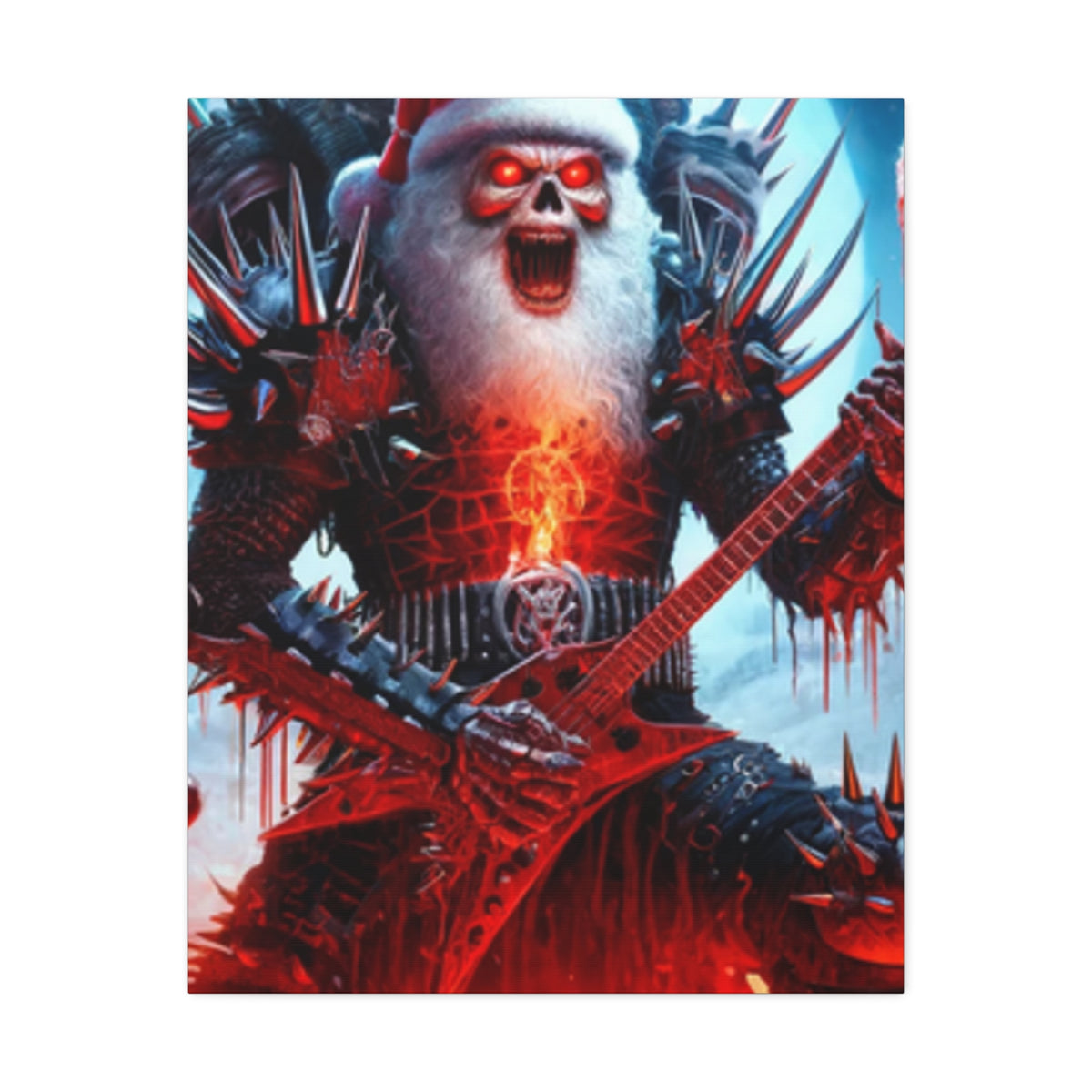 Heavy Metal Santa Holiday Concert Dark Holiday Canvas Art