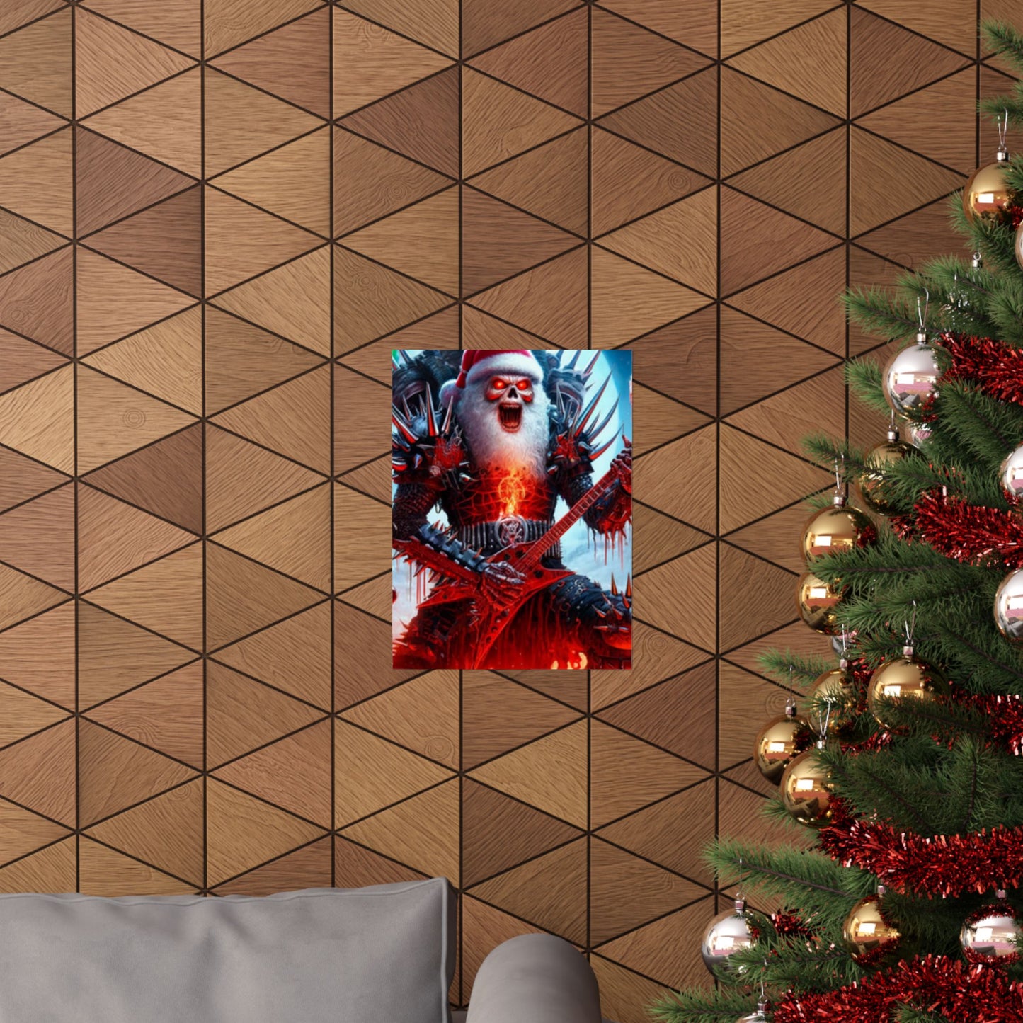 Heavy Metal Santa Holiday Concert Music Room Poster