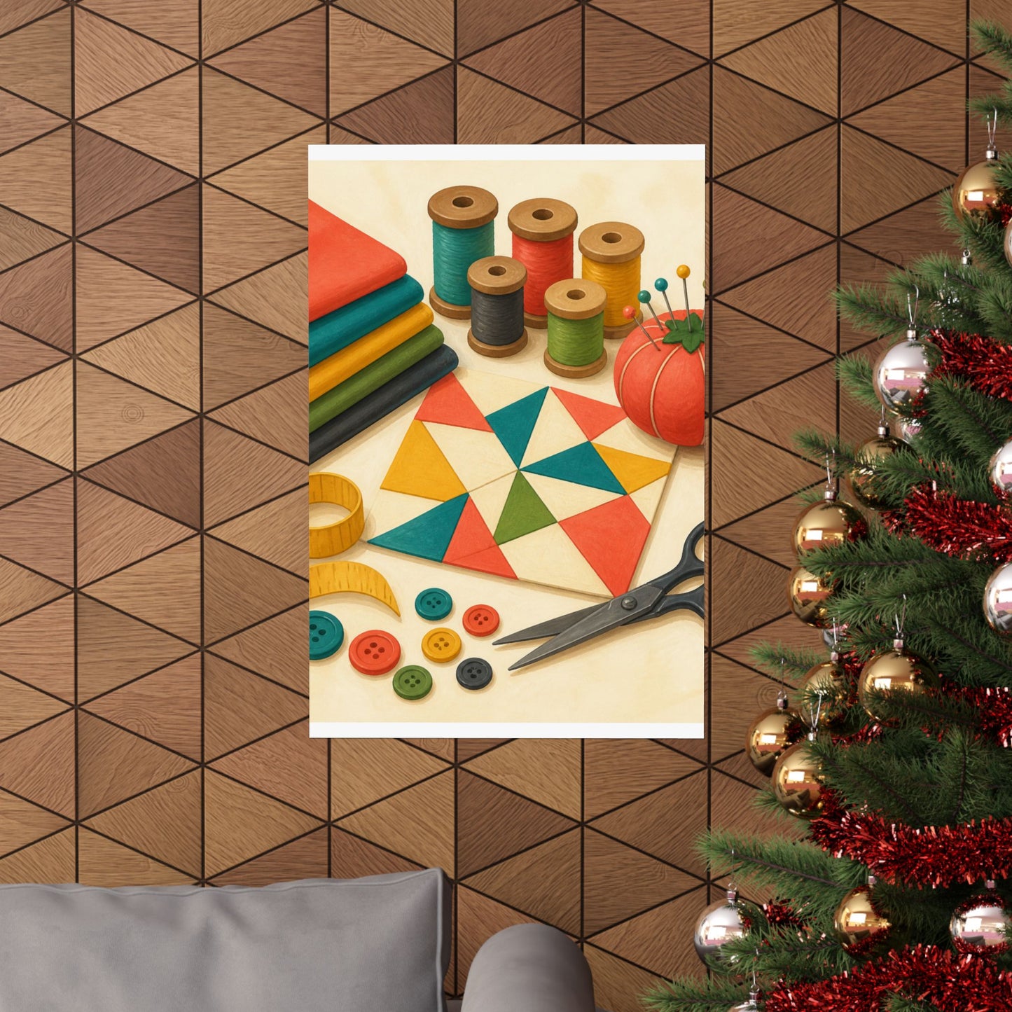 Colorful Sewing and Quilting Hobby Poster