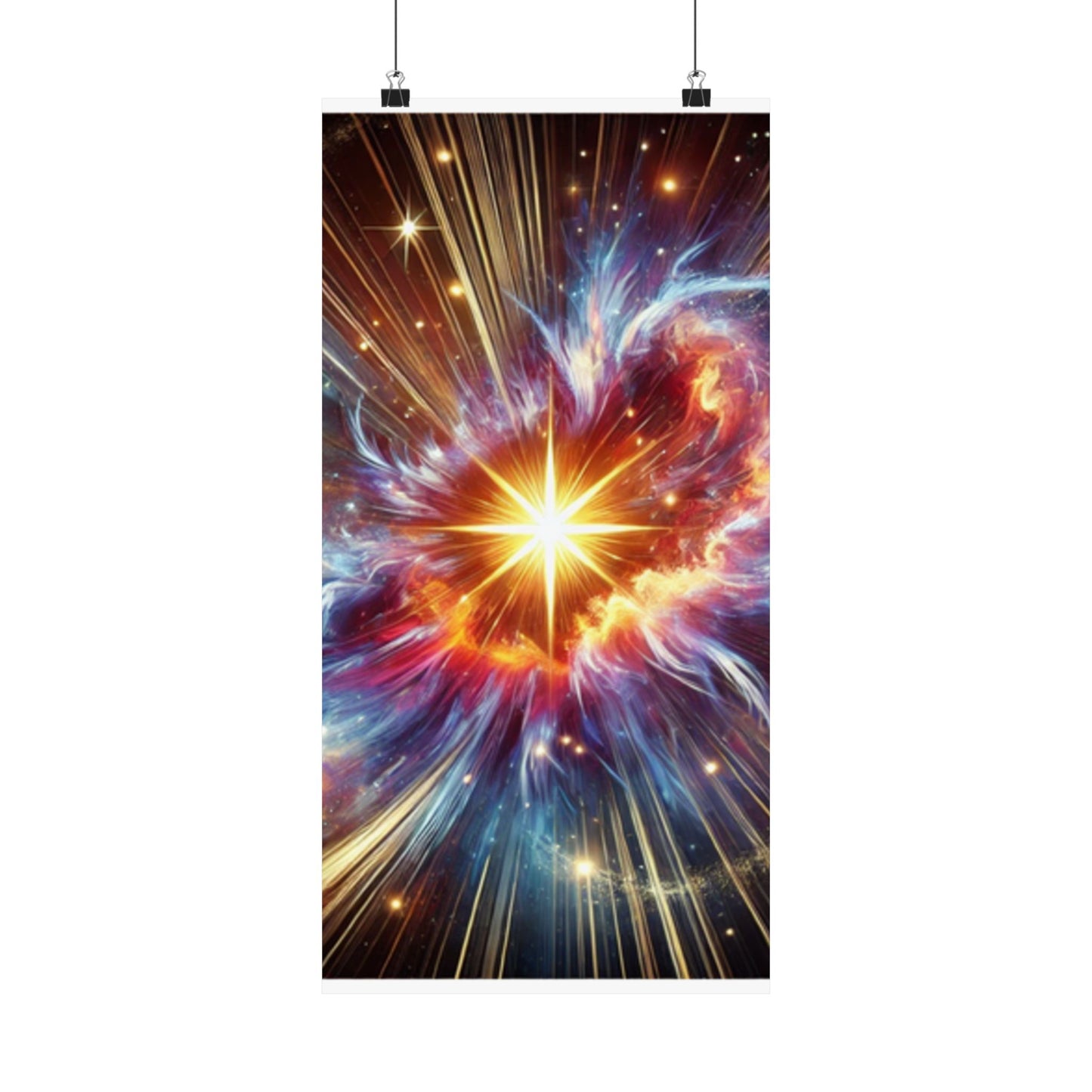 Cosmic Starburst Energy Abstract Space Poster Wall Art Decor