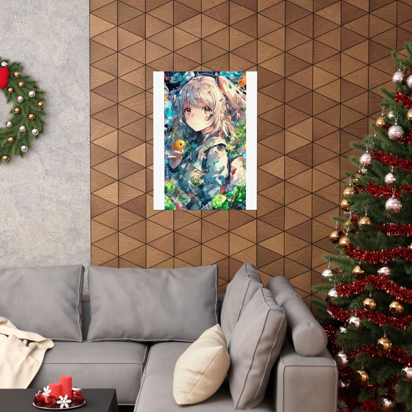 Crystal Bottle Anime Portrait Colorful Wall Poster
