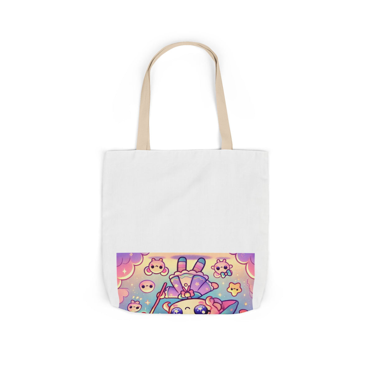 Kawaii Moon Wand Pastel Fantasy Art Canvas Tote Bag