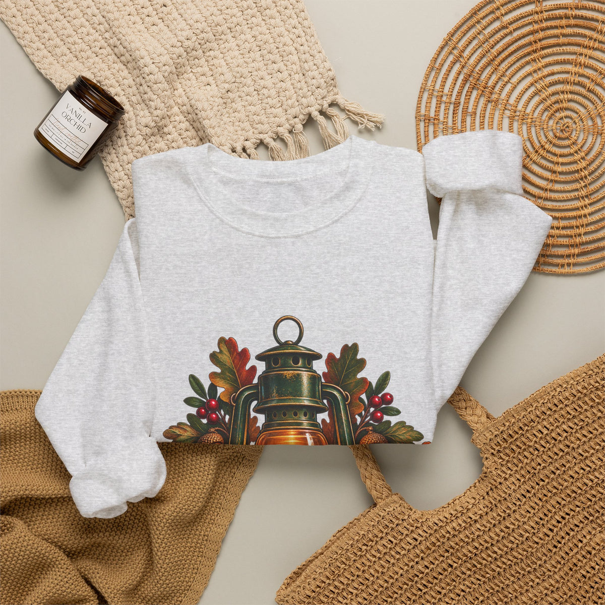 Autumn Oak Lantern and Acorns Sweatshirt