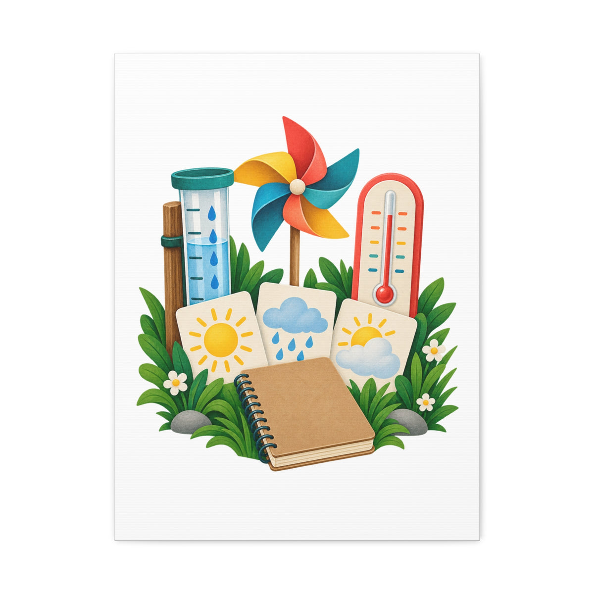 Colorful Backyard Weather Watching Kit Canvas