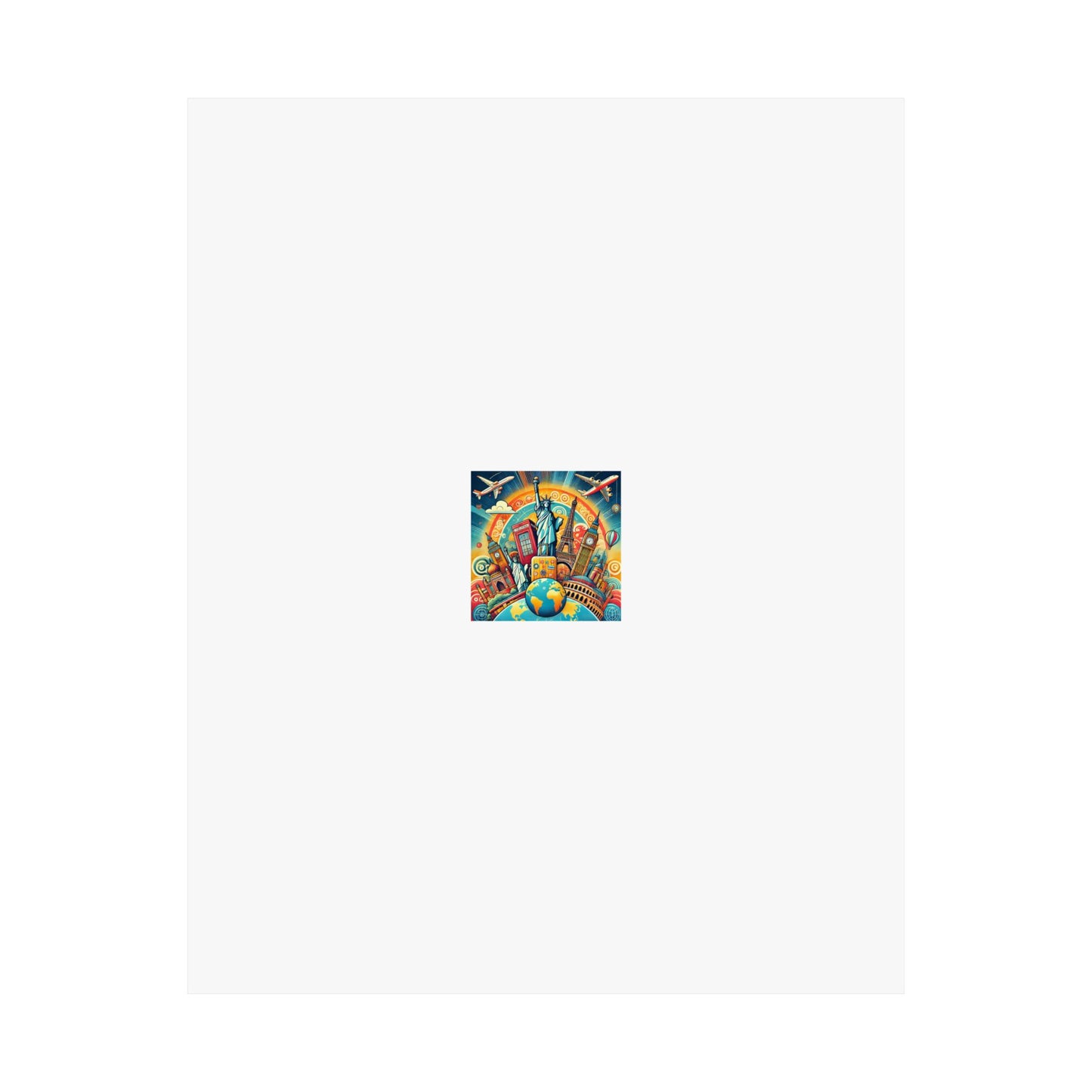 Global Landmark Adventure Collage Colorful Travel Poster