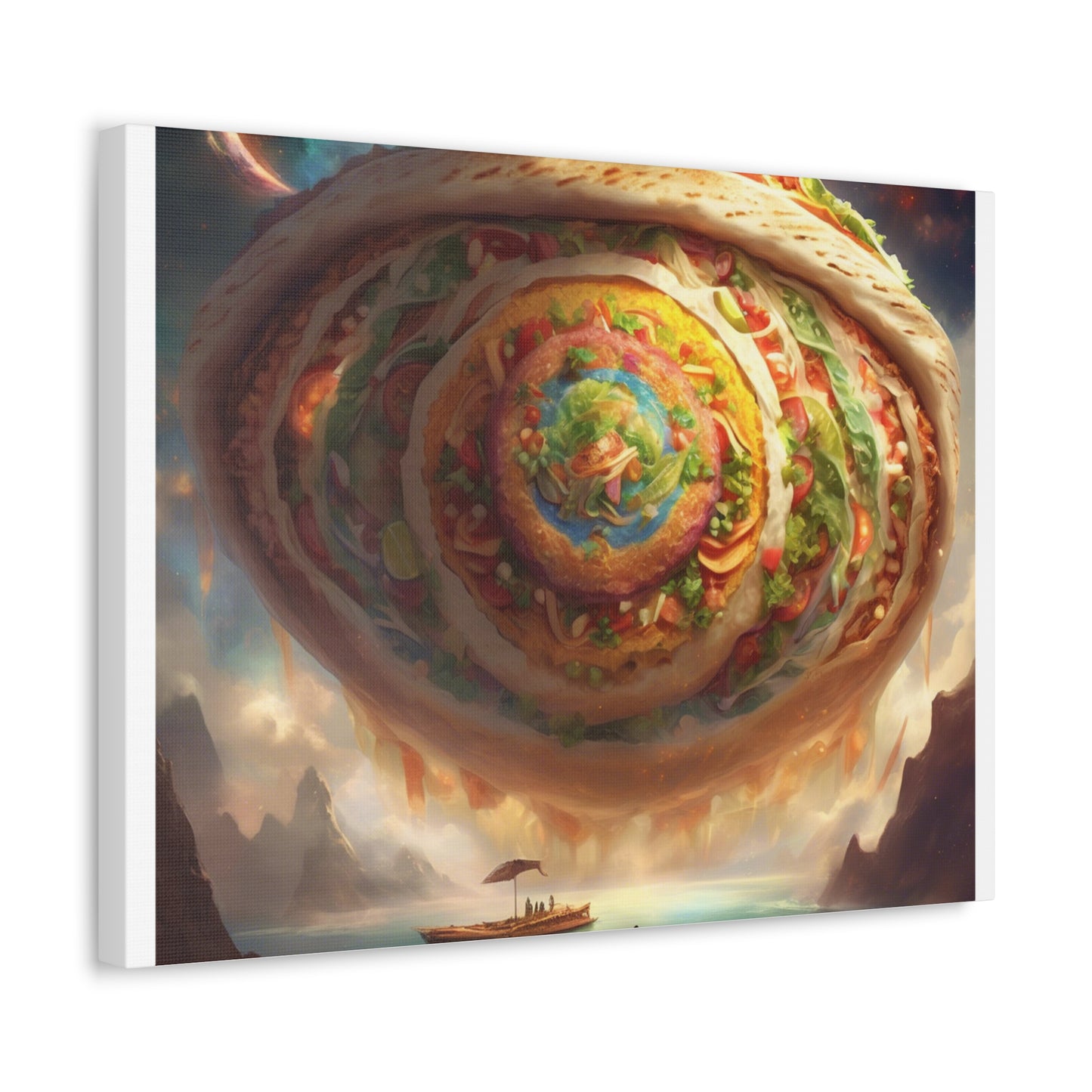 Cosmic Taco Portal Surreal Food Fantasy Art Canvas