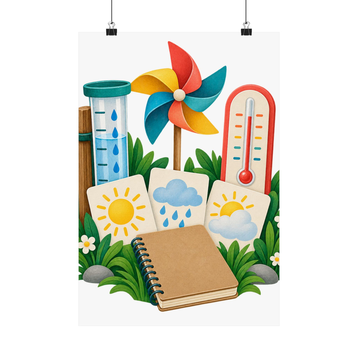 Colorful Backyard Weather Watching Kit Poster