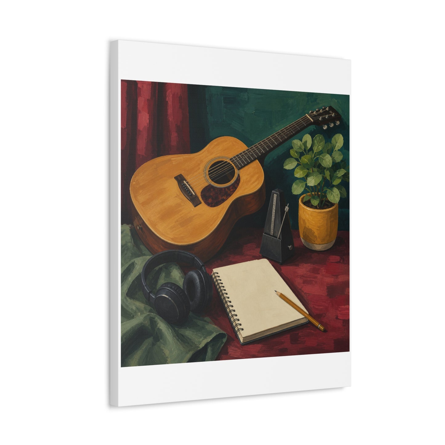 Cozy Acoustic Music Practice Art Canvas Art