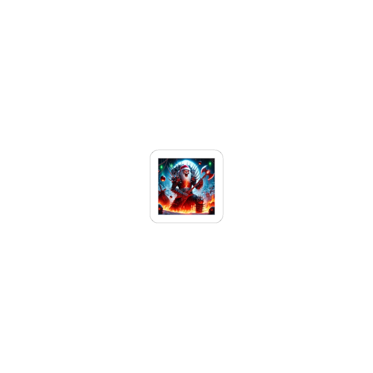 Heavy Metal Santa Holiday Concert Rock Sticker