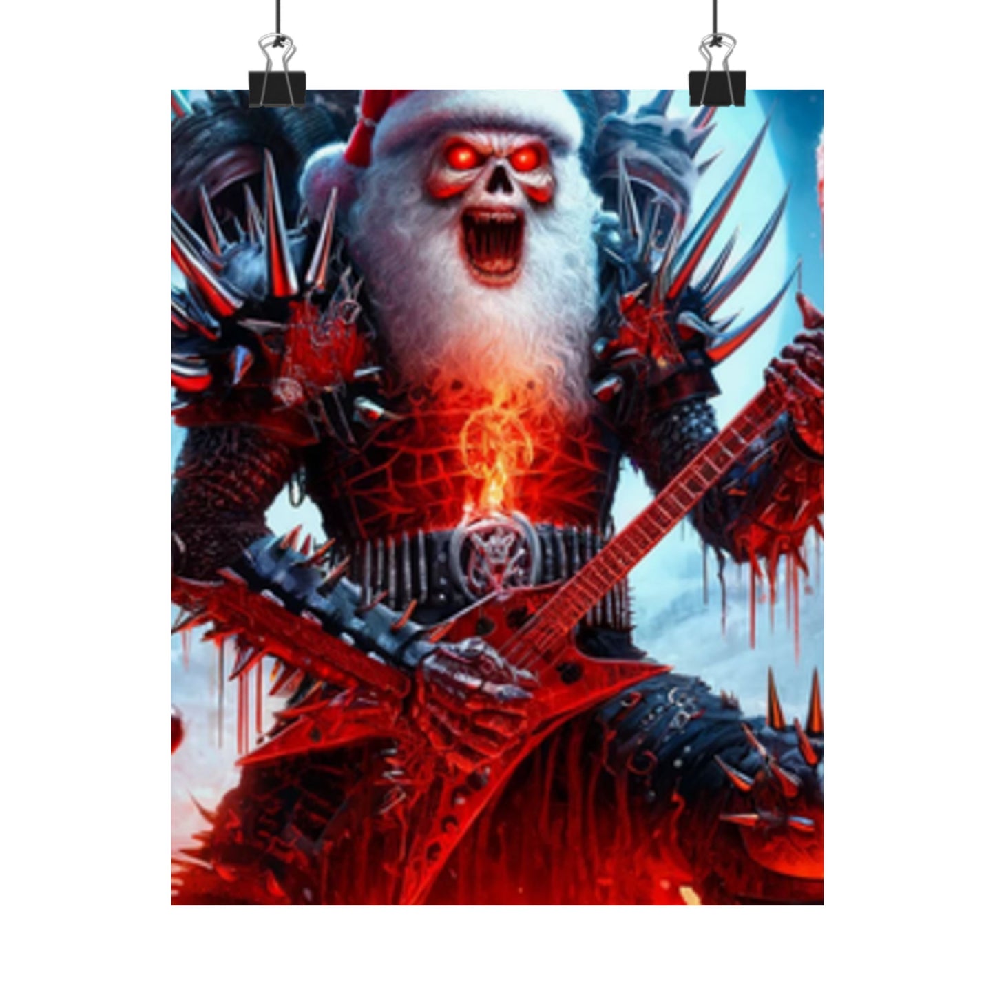 Heavy Metal Santa Holiday Concert Music Room Poster