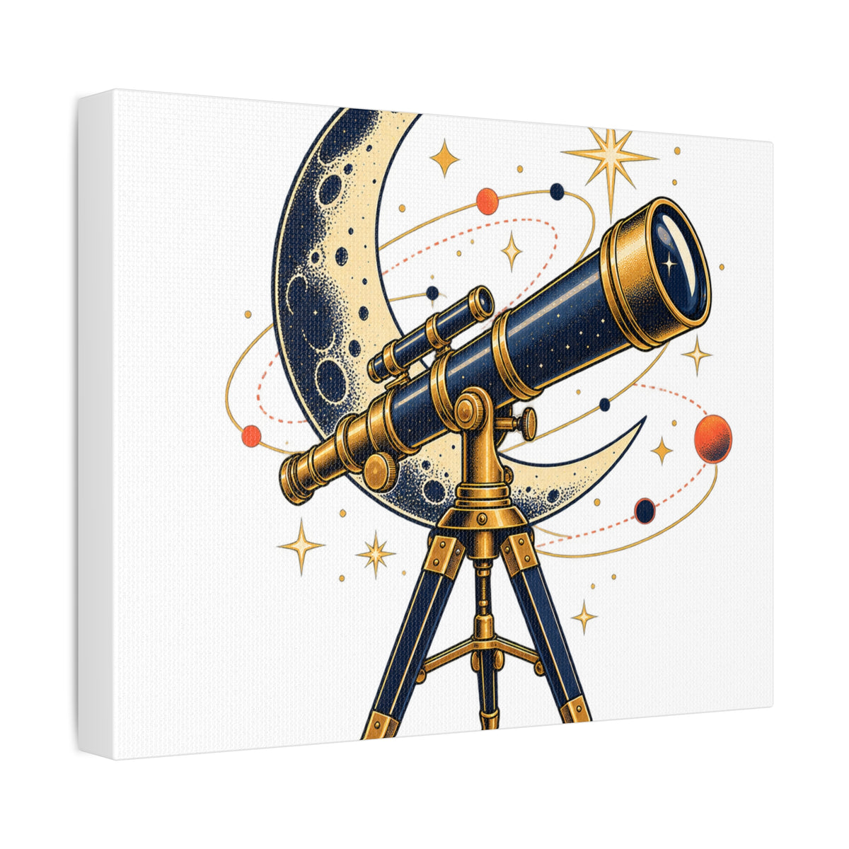 Vintage Telescope Celestial Astronomy Canvas