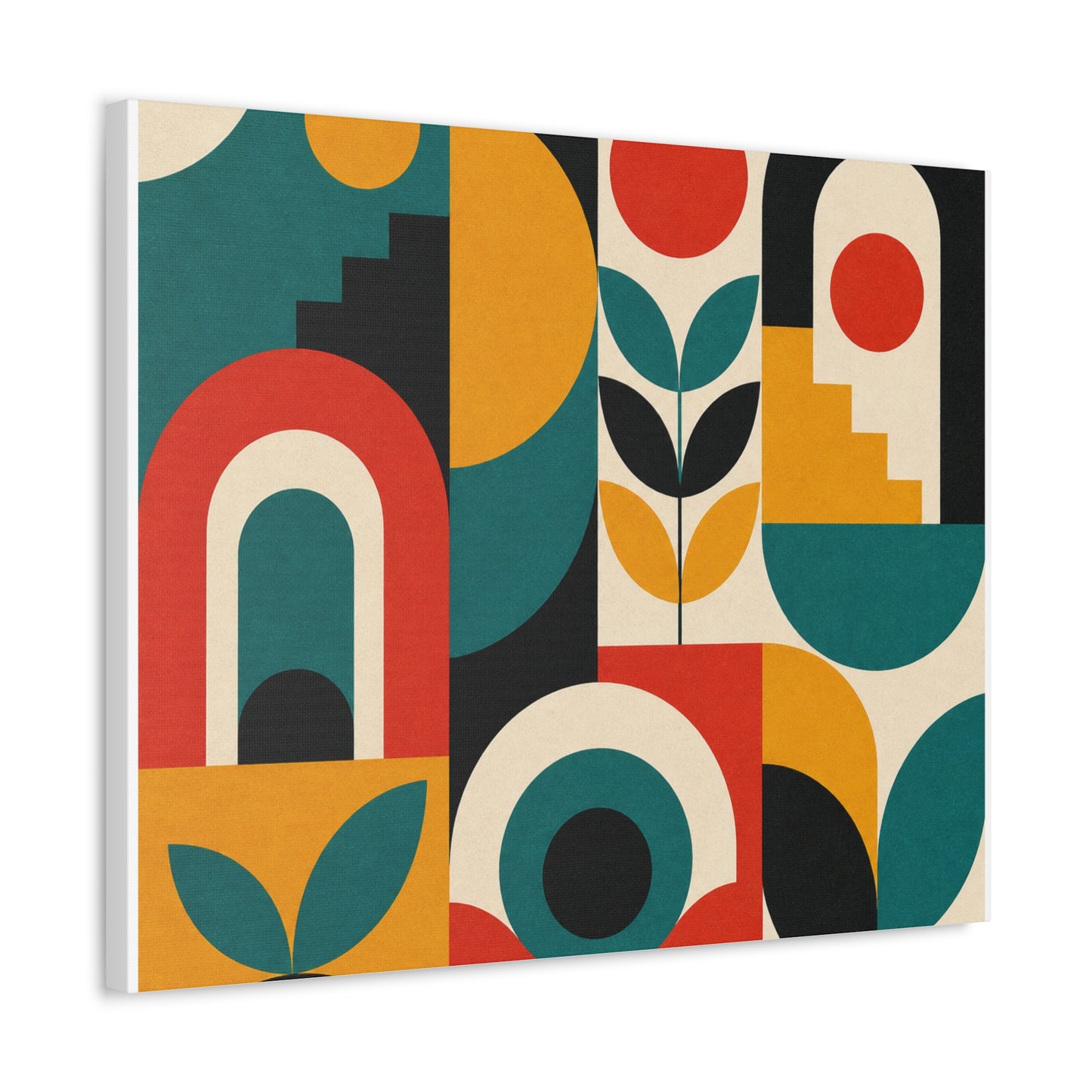 Mid Century Arches Botanical Geometric Canvas Art