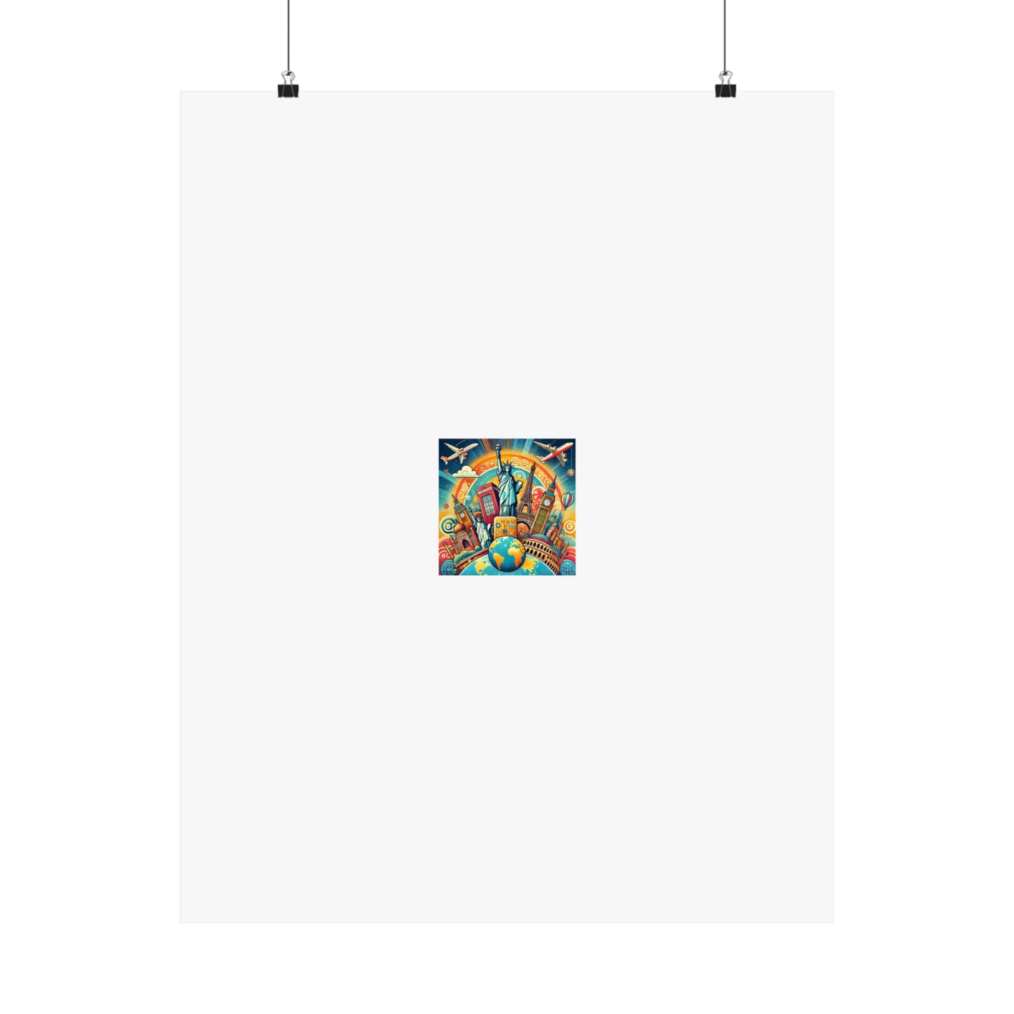 Global Landmark Adventure Collage Colorful Travel Poster