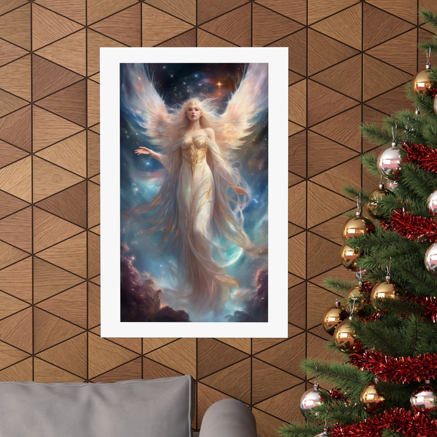 Celestial Winged Heroine Fantasy Portrait Poster