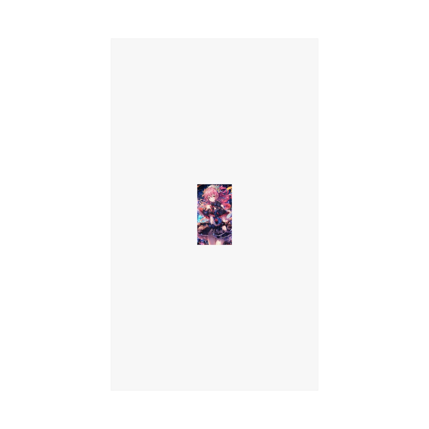 Pink Haired Fantasy Heroine Anime Portrait Poster Art